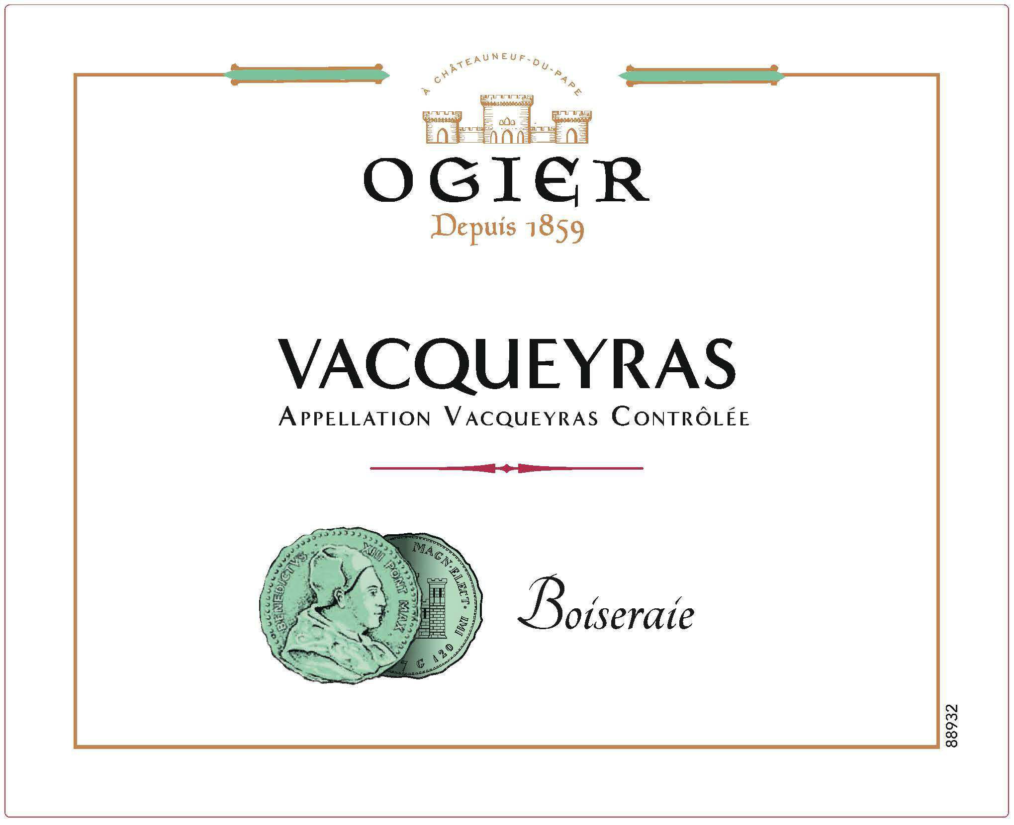 Ogier - Boiseraie - Vacqueyras label