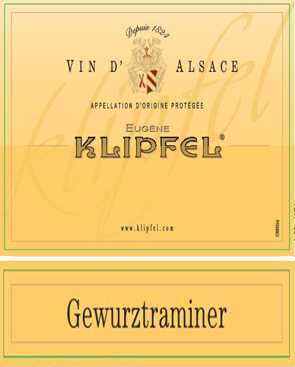 Alsace - Klipfel - Gewurztraminer label