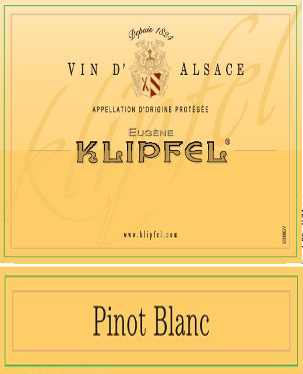 Alsace - Klipfel - Pinot Blanc label