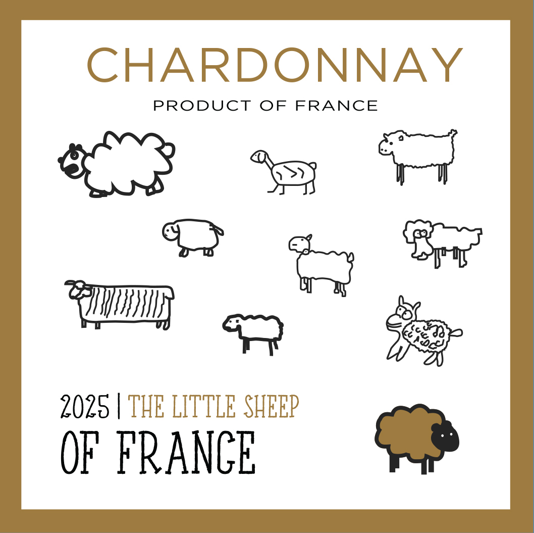The Little Sheep of France - Chardonnay label