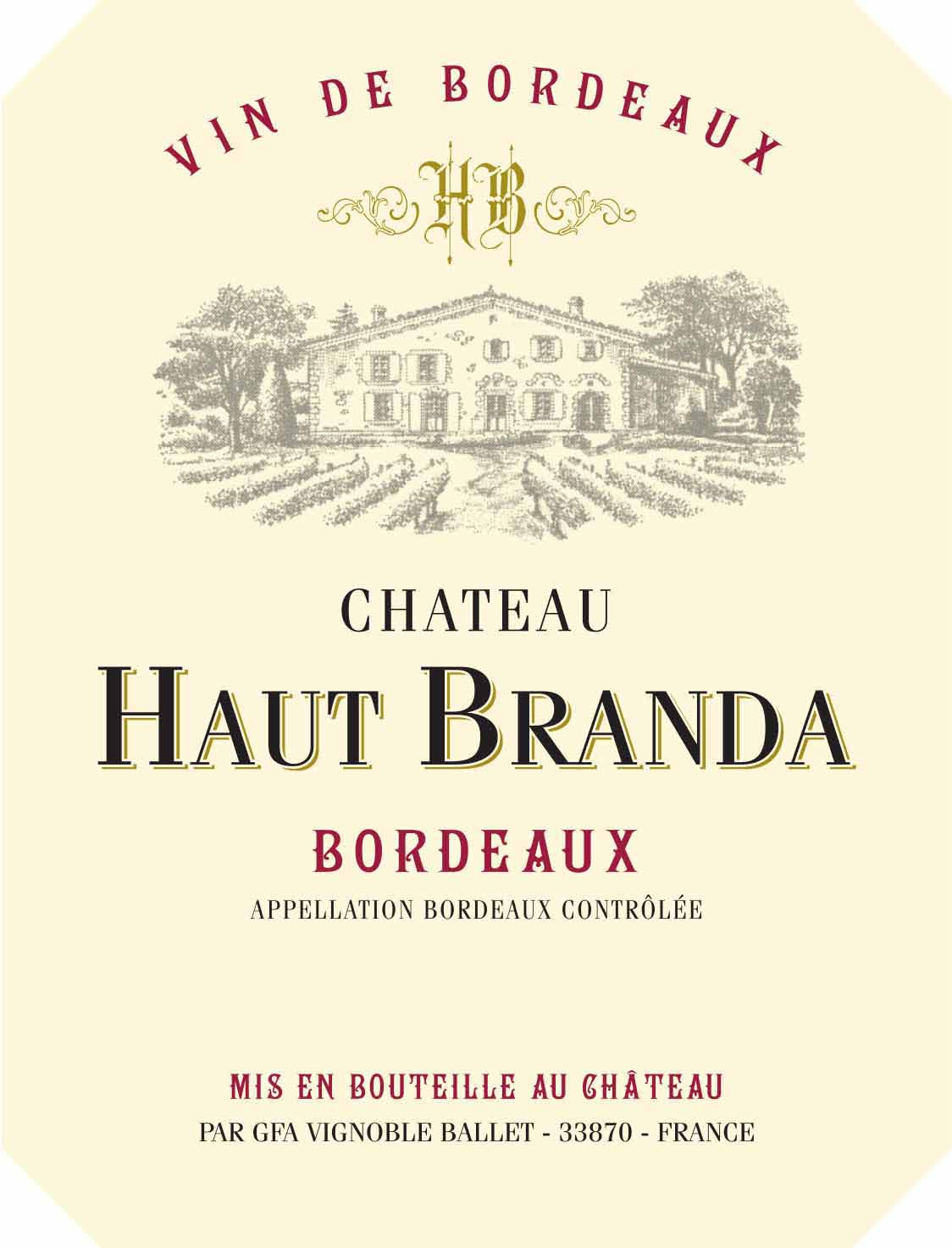 Chateau Haut Branda label