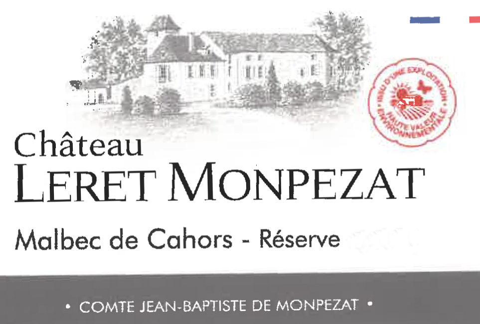 Chateau Leret Monpezat - Reserve Malbec label