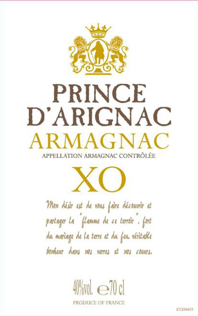 Prince d'Arignac - Armagnac XO label