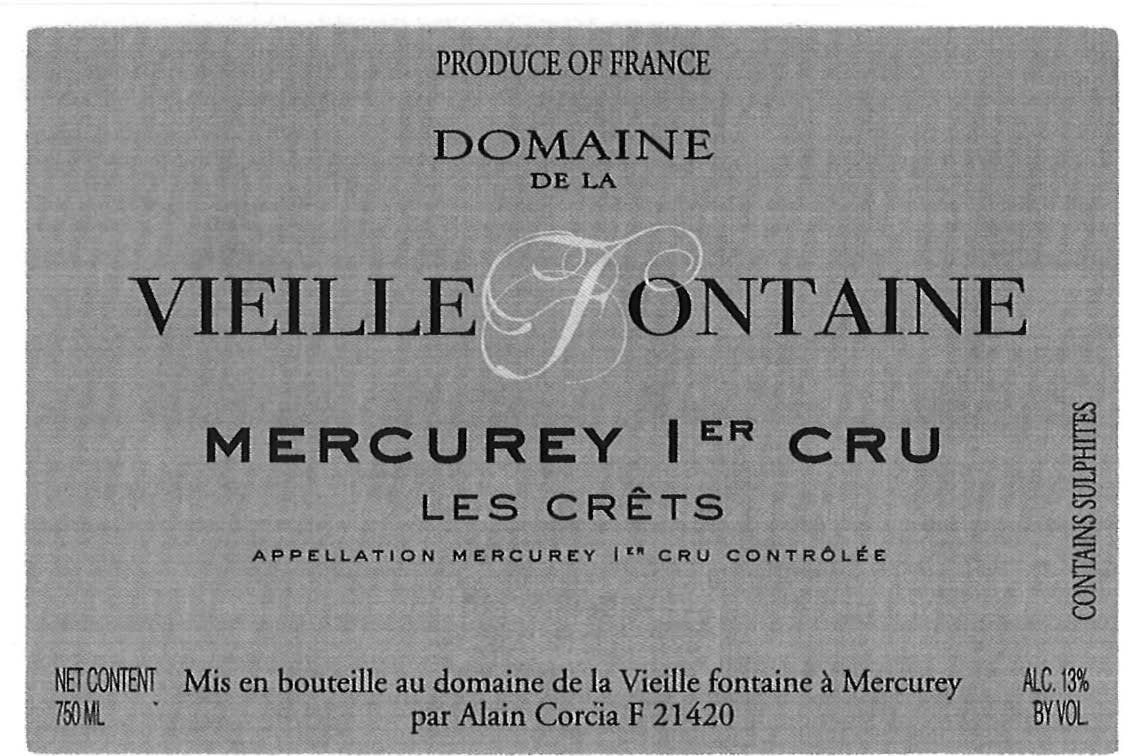 Domaine de la Vieille Fontaine - Mercurey 1er Cru Blanc label