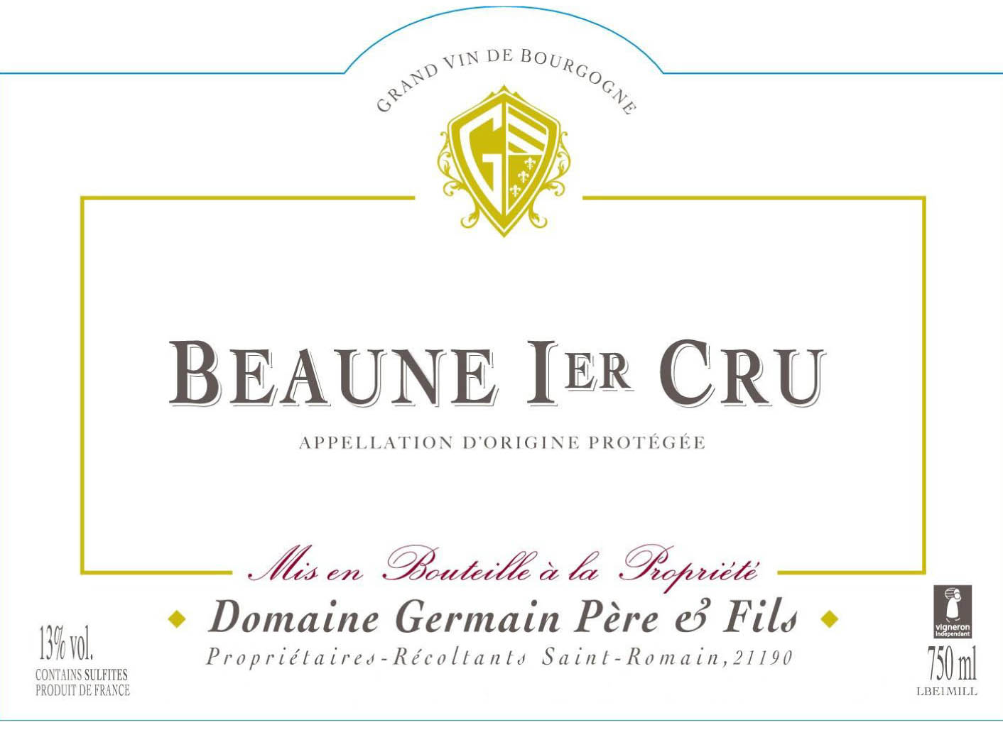 Domaine Germain Pere & Fils - Beaune 1er Cru label