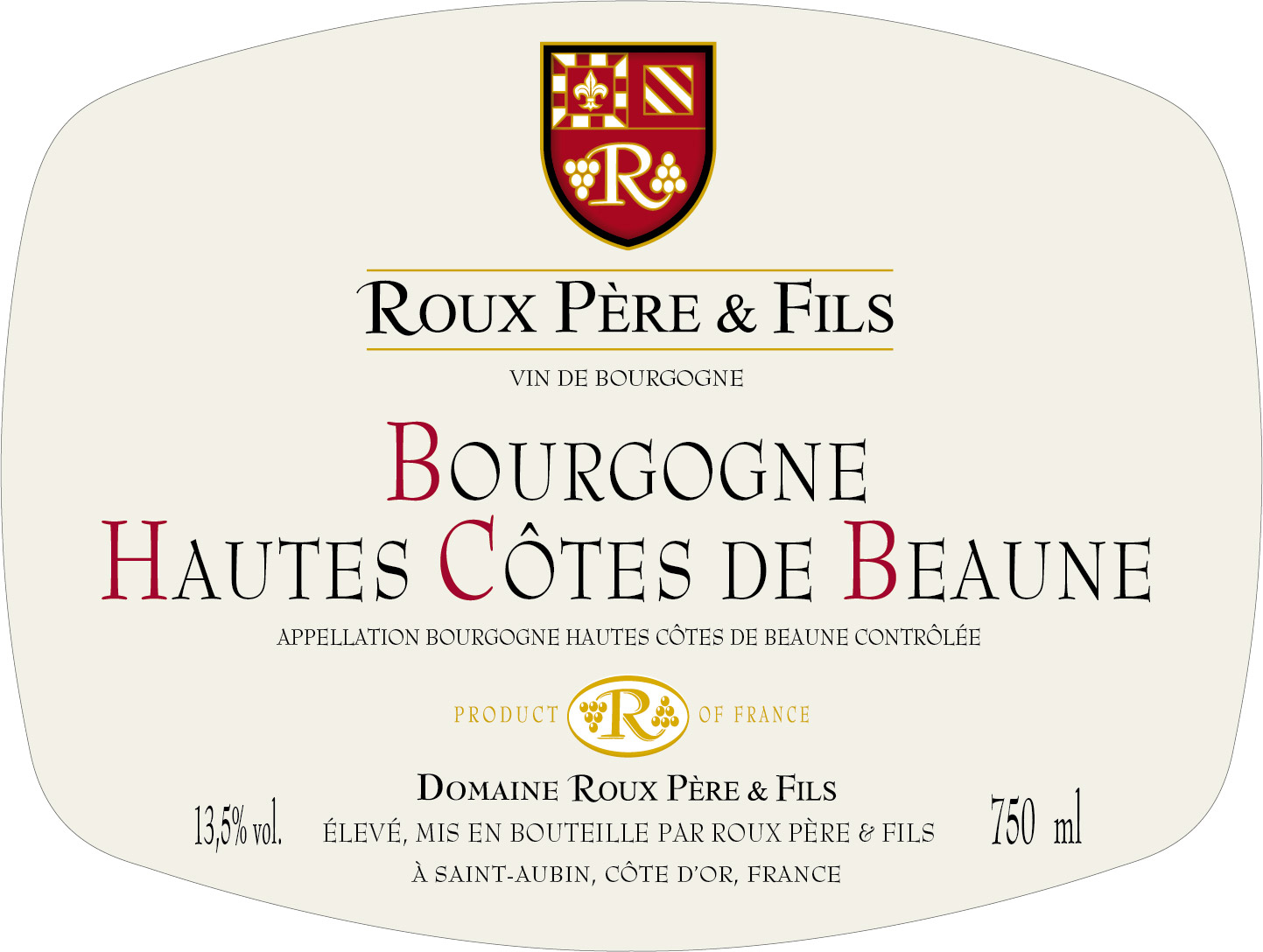 Famille Roux -  Hautes Cotes De Beaune Rouge label