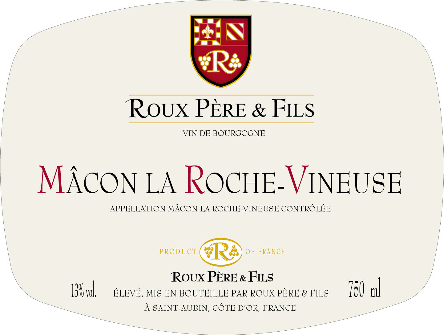 Famille Roux - Macon La Roche Vineuse Blanc label