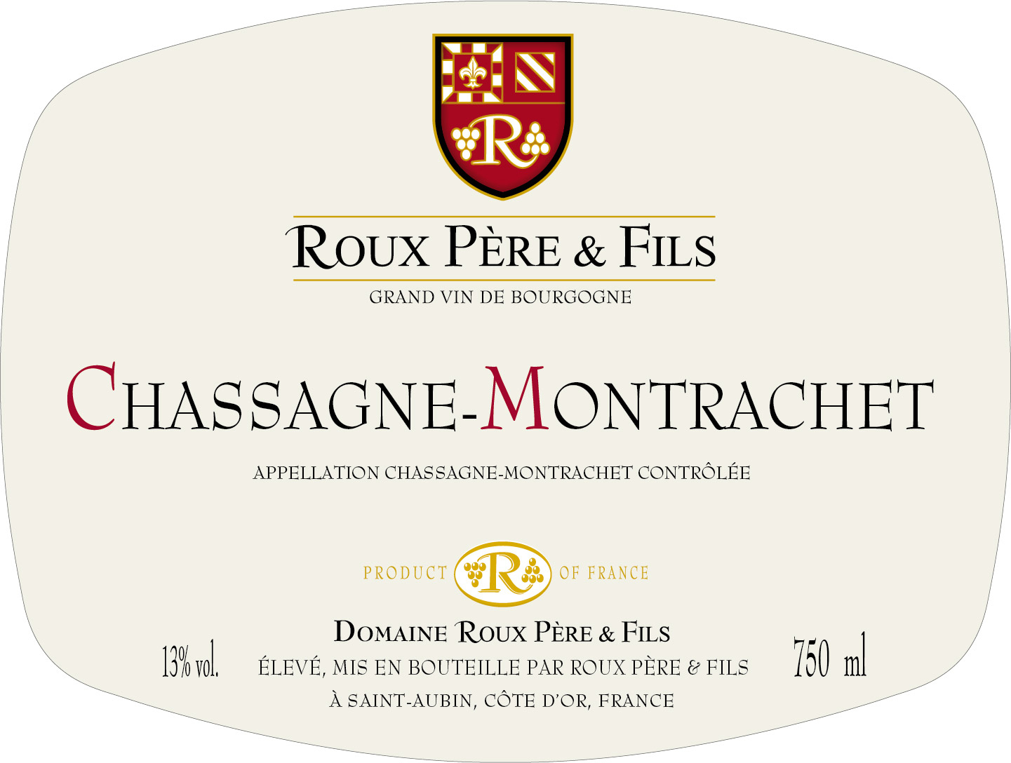 Roux Pere Et Fils - Chassagne Montrachet Blanc label