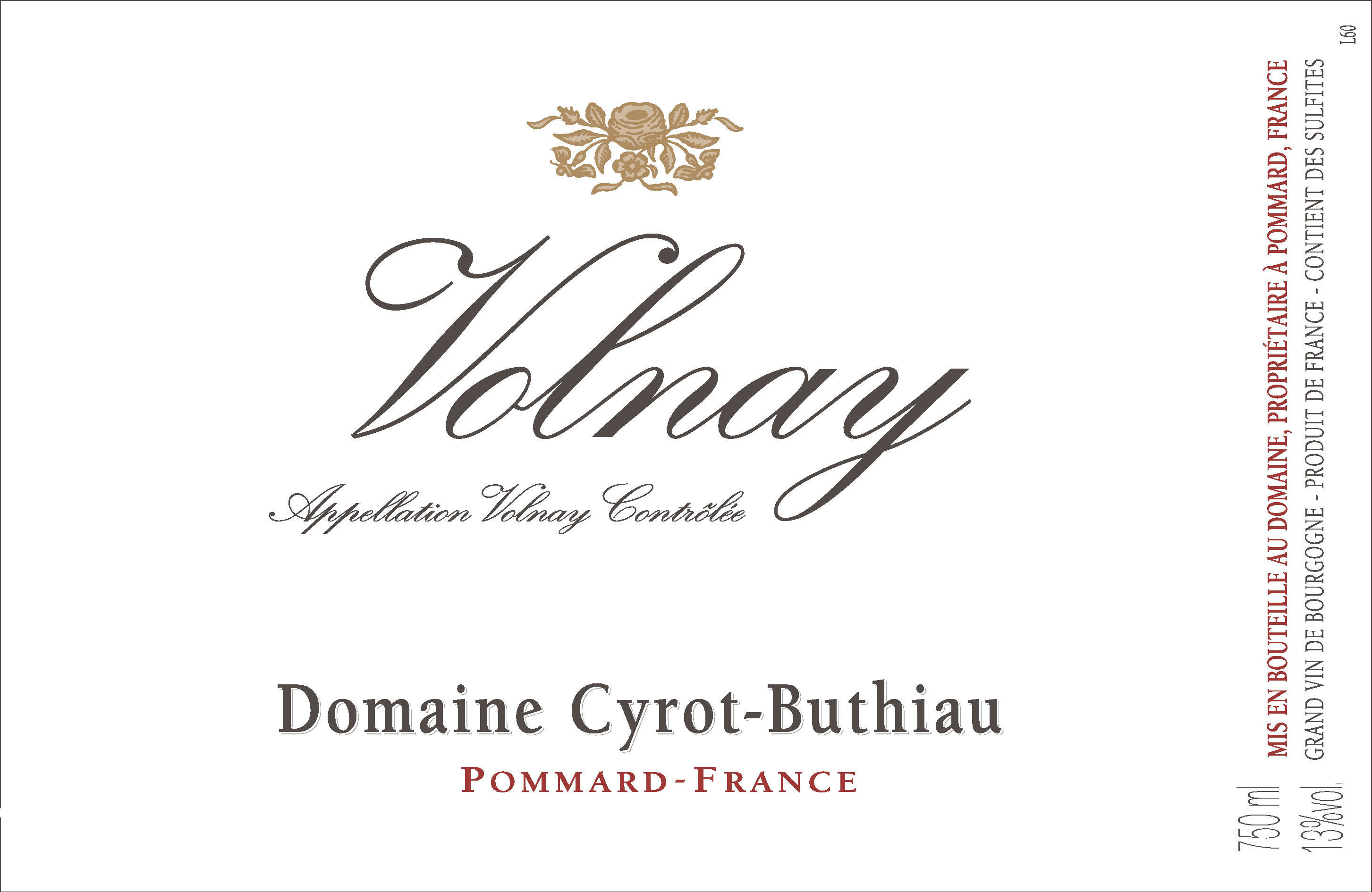 Domaine Cyrot-Buthiau - Volnay label