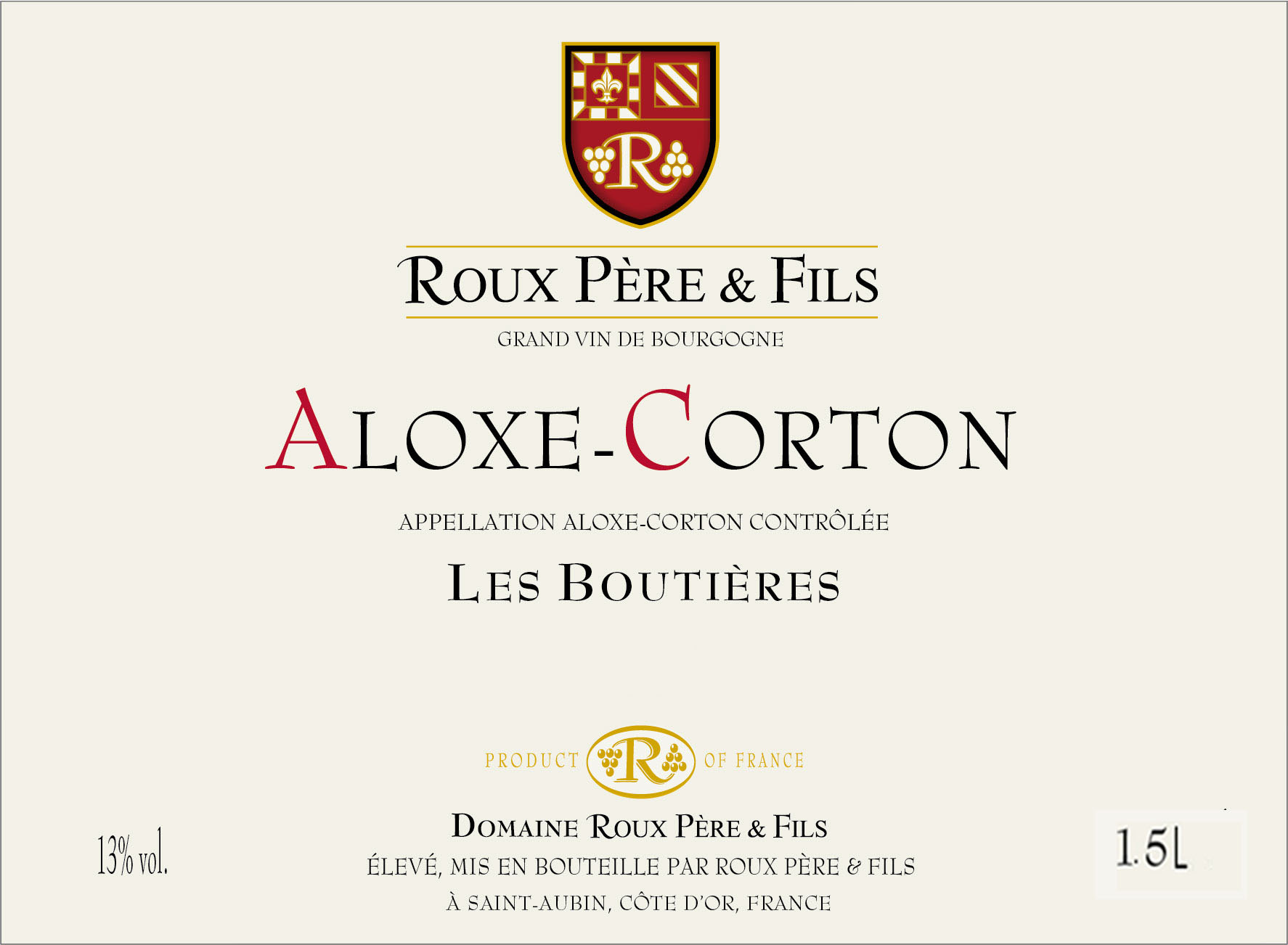 Famille Roux - Aloxe-Corton Les Boutieres label