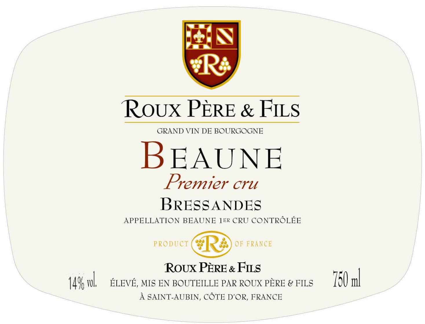 Roux Pere Et Fils - Beaune 1er Crus - Bressandes label