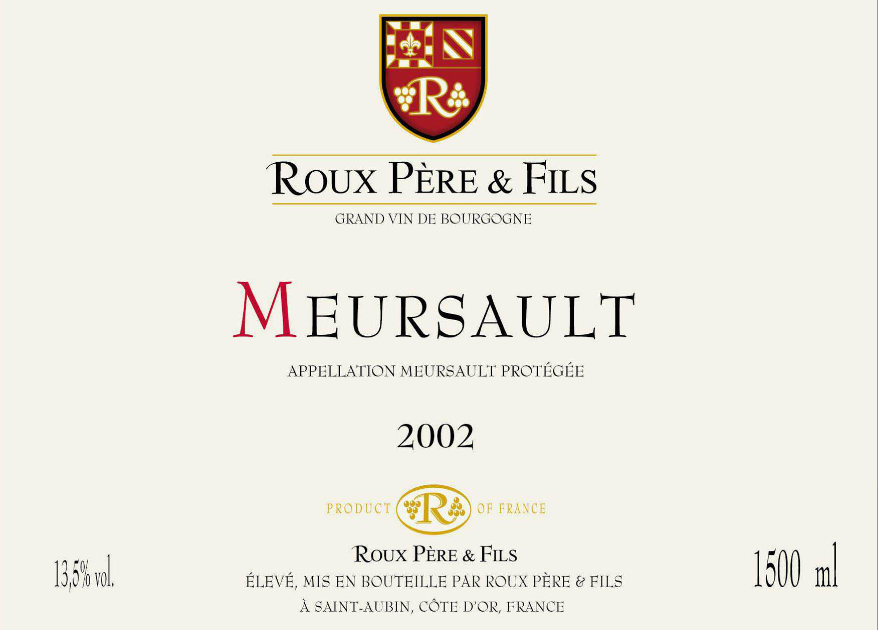 Domaine Roux - Meursault label