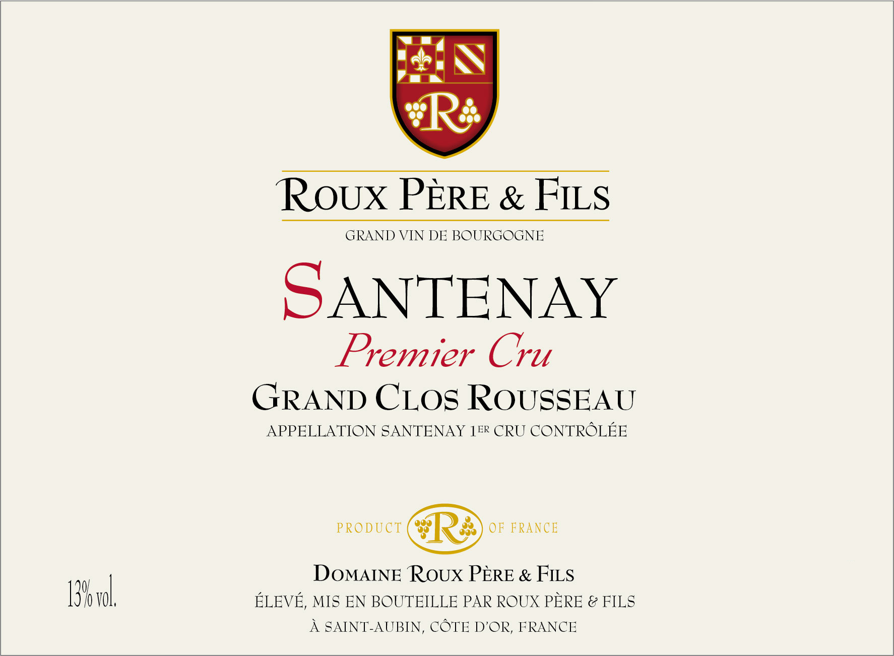 Famille Roux - Grand Clos Rousseau label