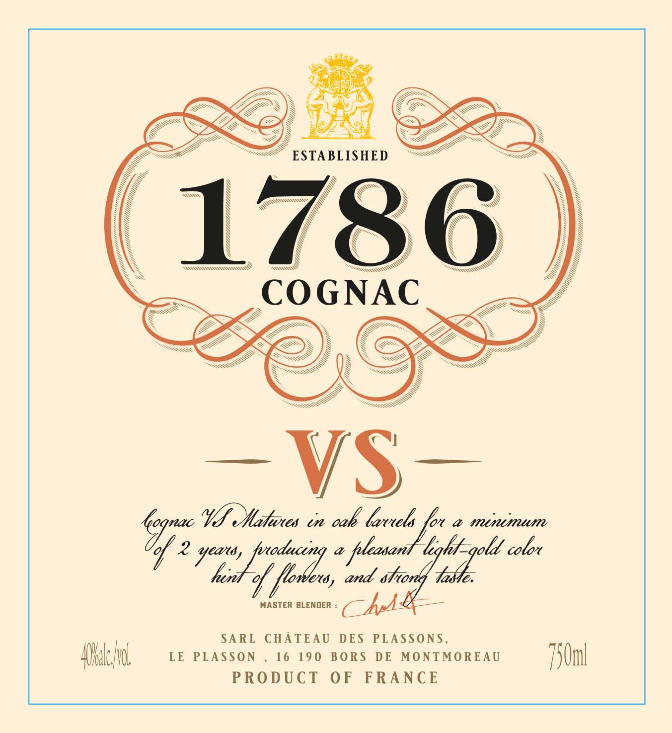 Cognac 1786 - VS label