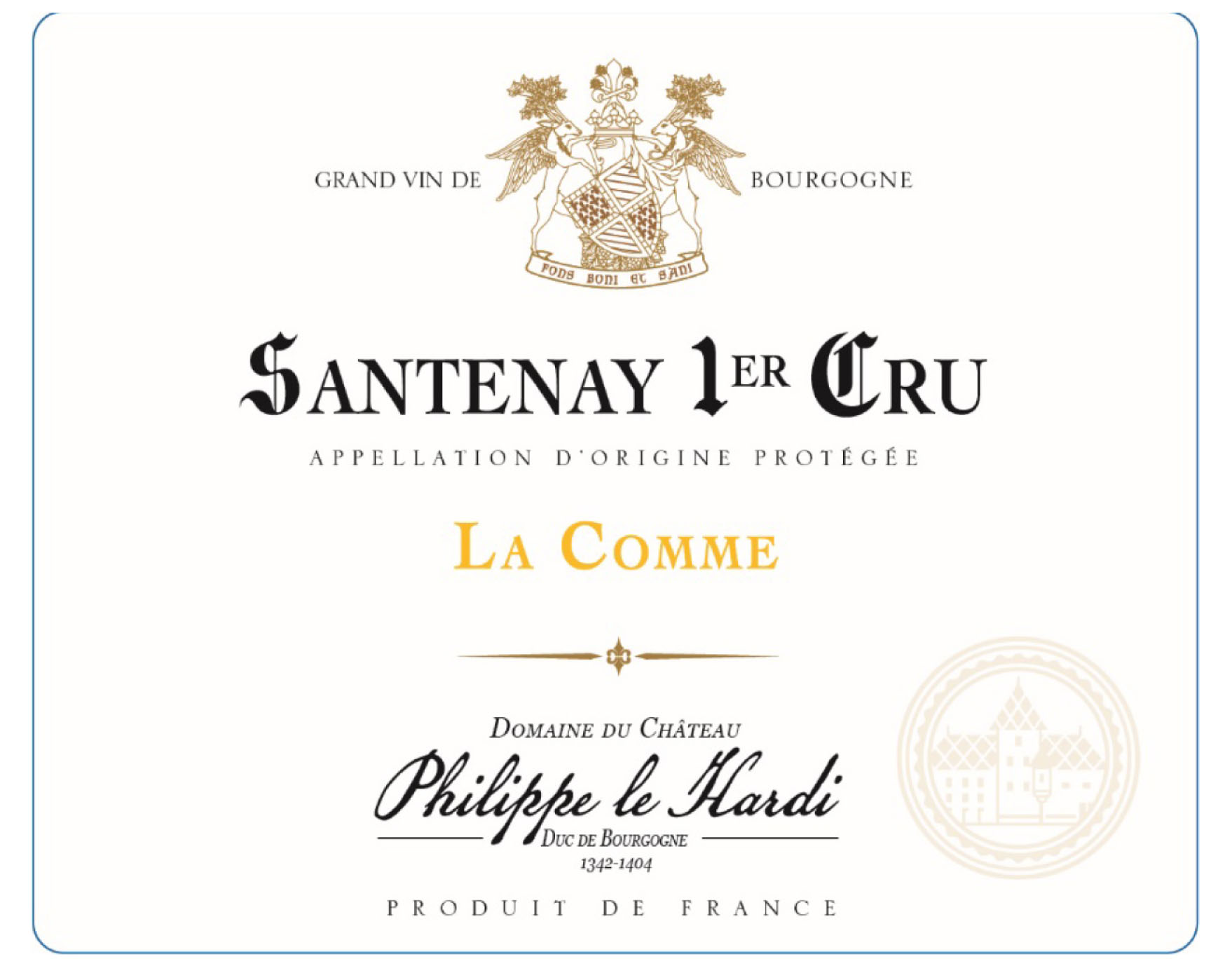 Domaine du Chateau Philippe le Hardi - Santenay 1er Cru La Comme label