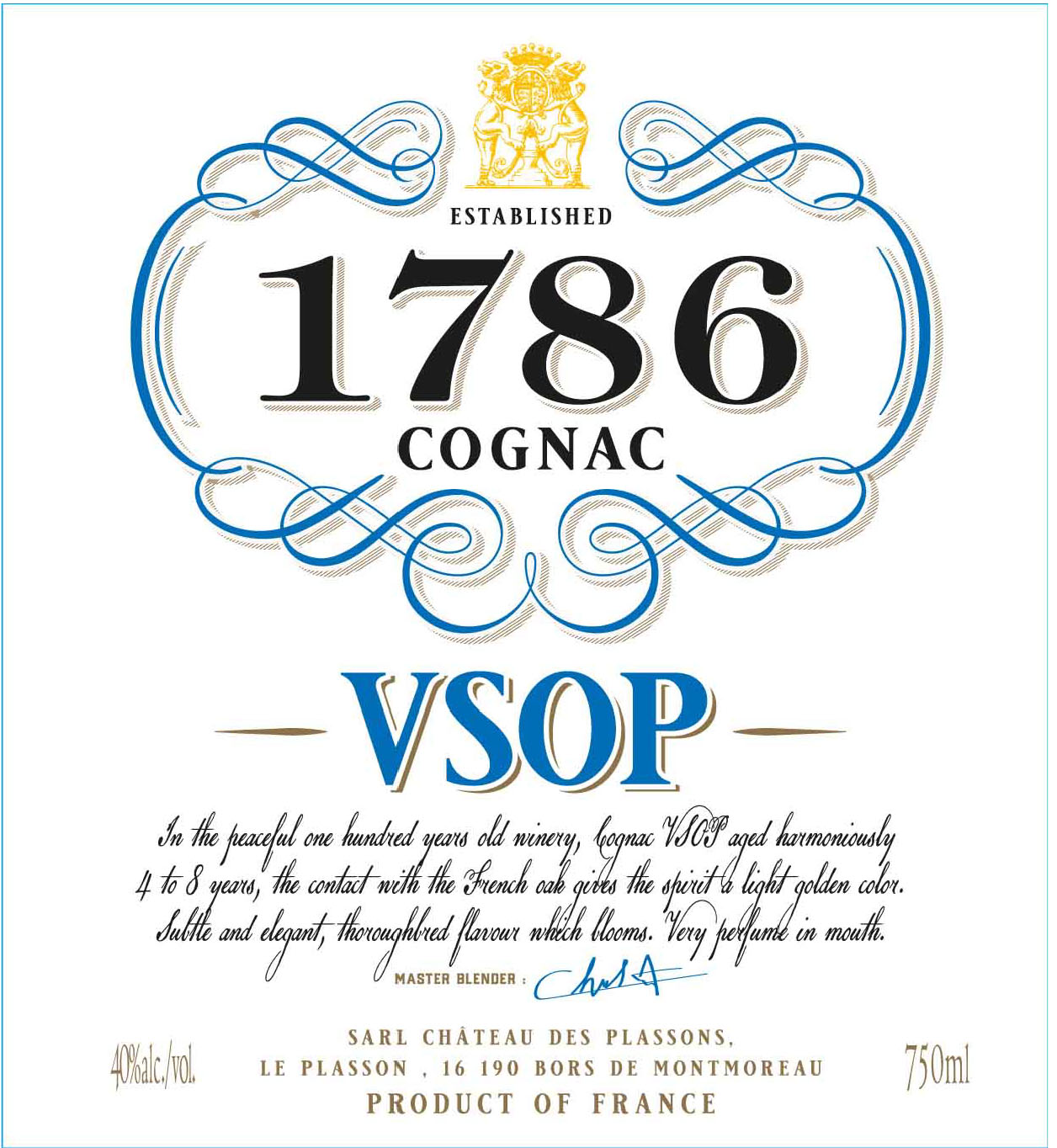 Cognac 1786 - VSOP label