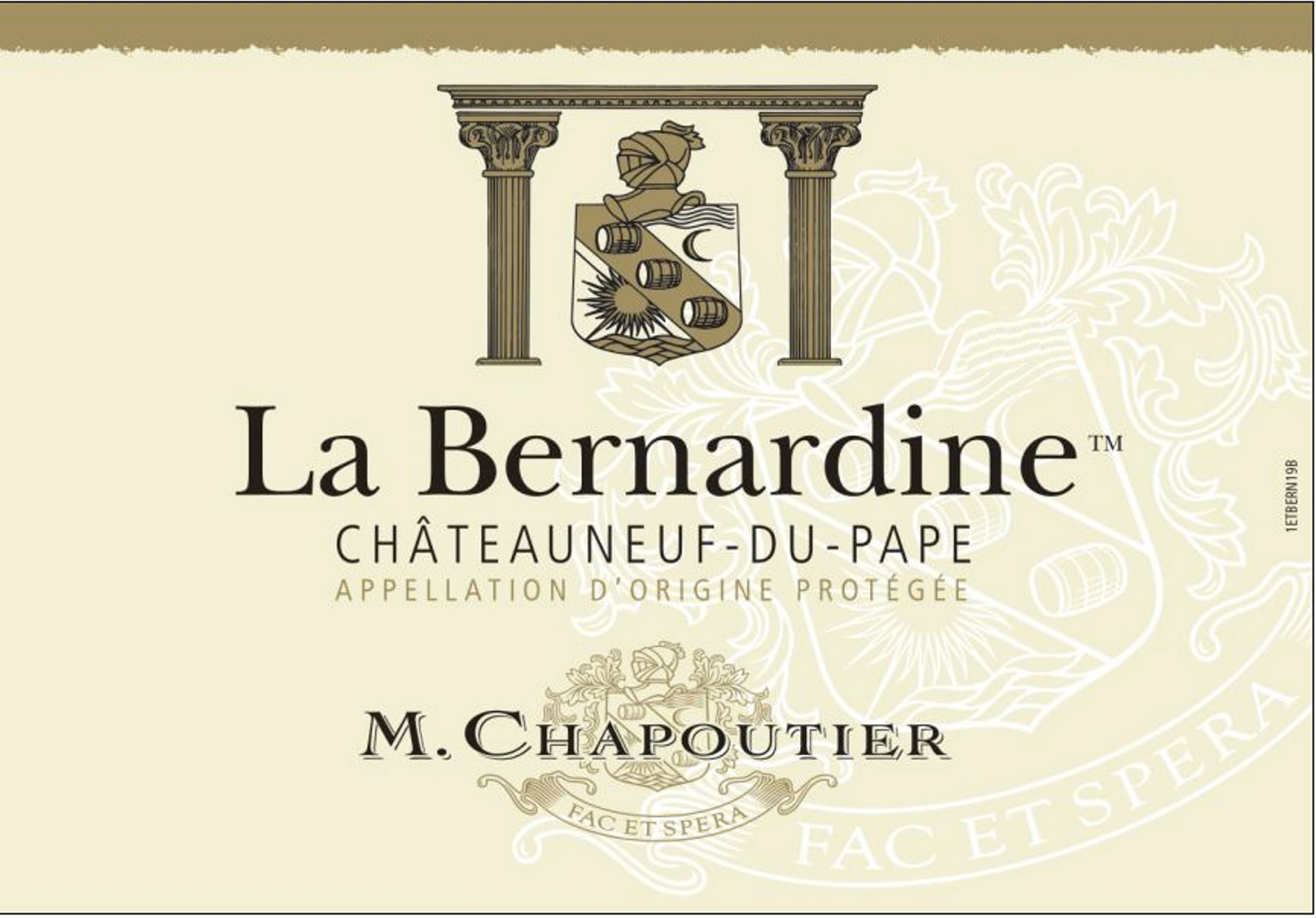 Chapoutier - Chateauneuf-du-Pape La Bernardine Blanc label