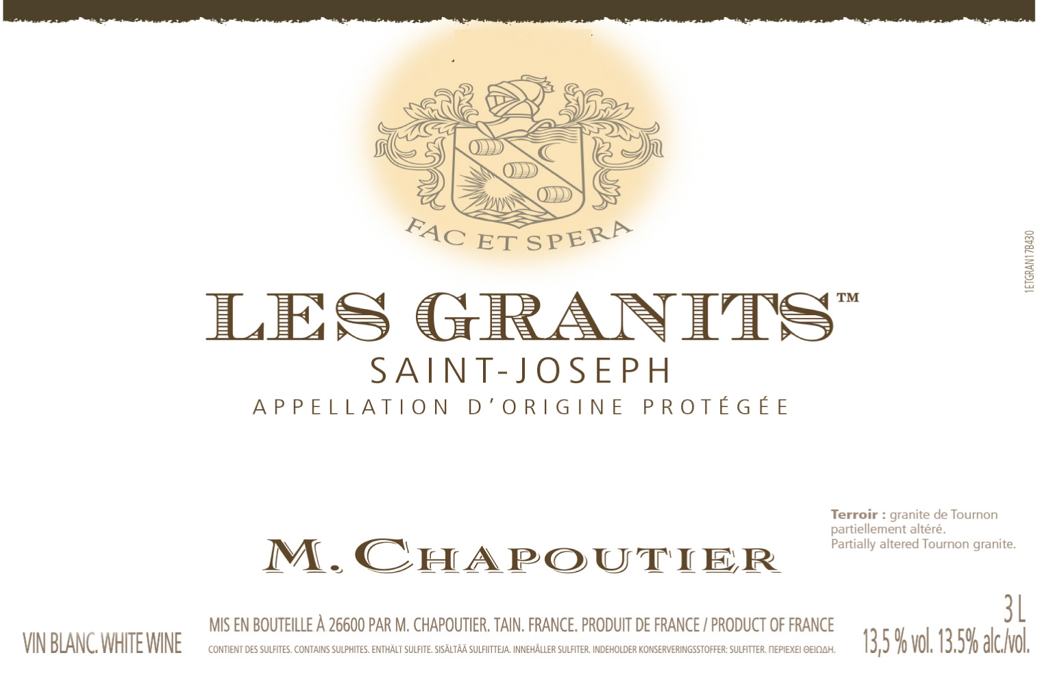 M. Chapoutier - Saint-Joseph Les Granits Blanc label