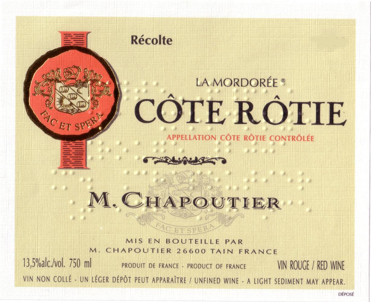 Chapoutier - Cote-Rotie La Mordoree Rouge label