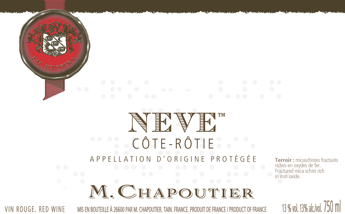 Chapoutier - Cote-Rotie Neve label