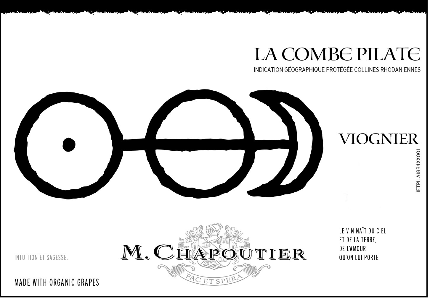 Chapoutier - Viognier Combe Pilate label