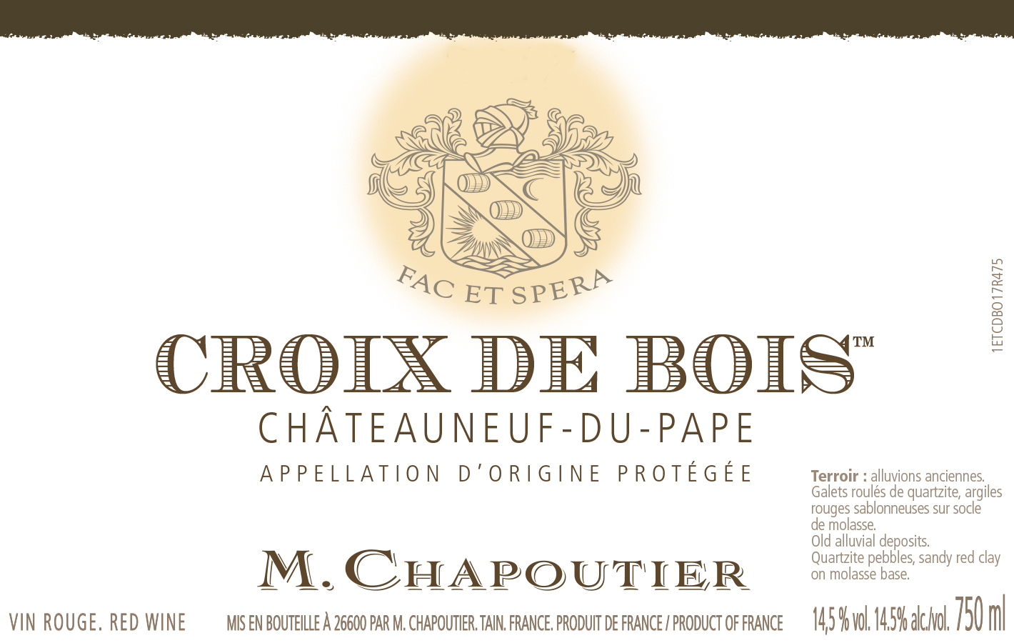 Chapoutier - Chateauneuf-du-Pape Croix de Bois label