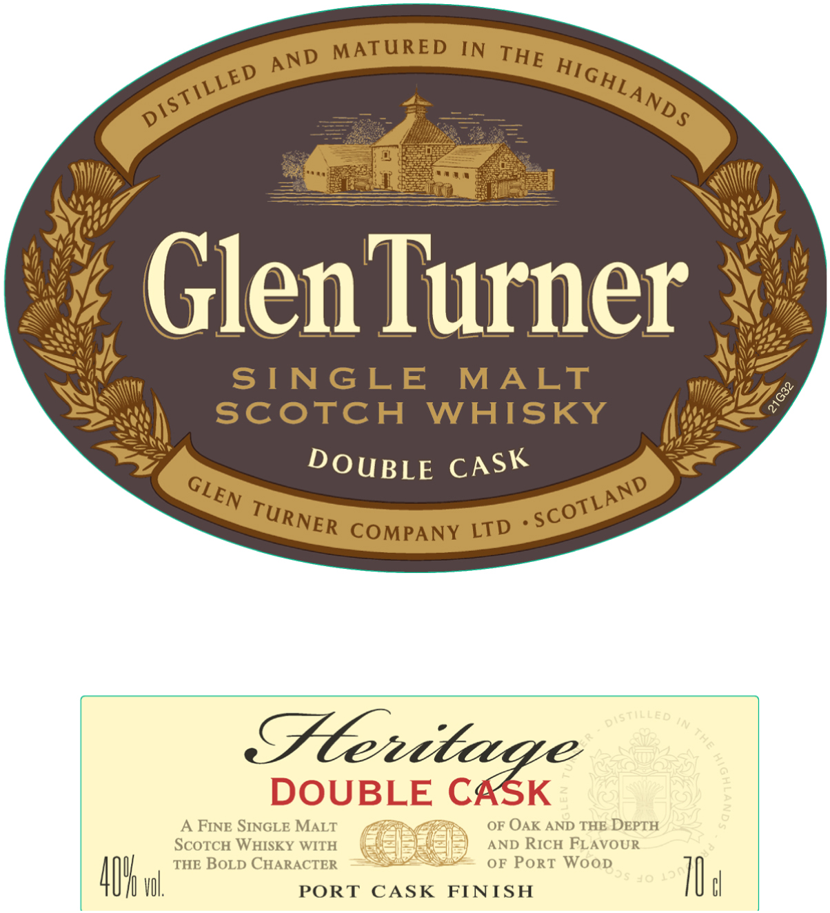 Glen Turner - Single Malt Scotch Whisky - Heritage Double Cask label