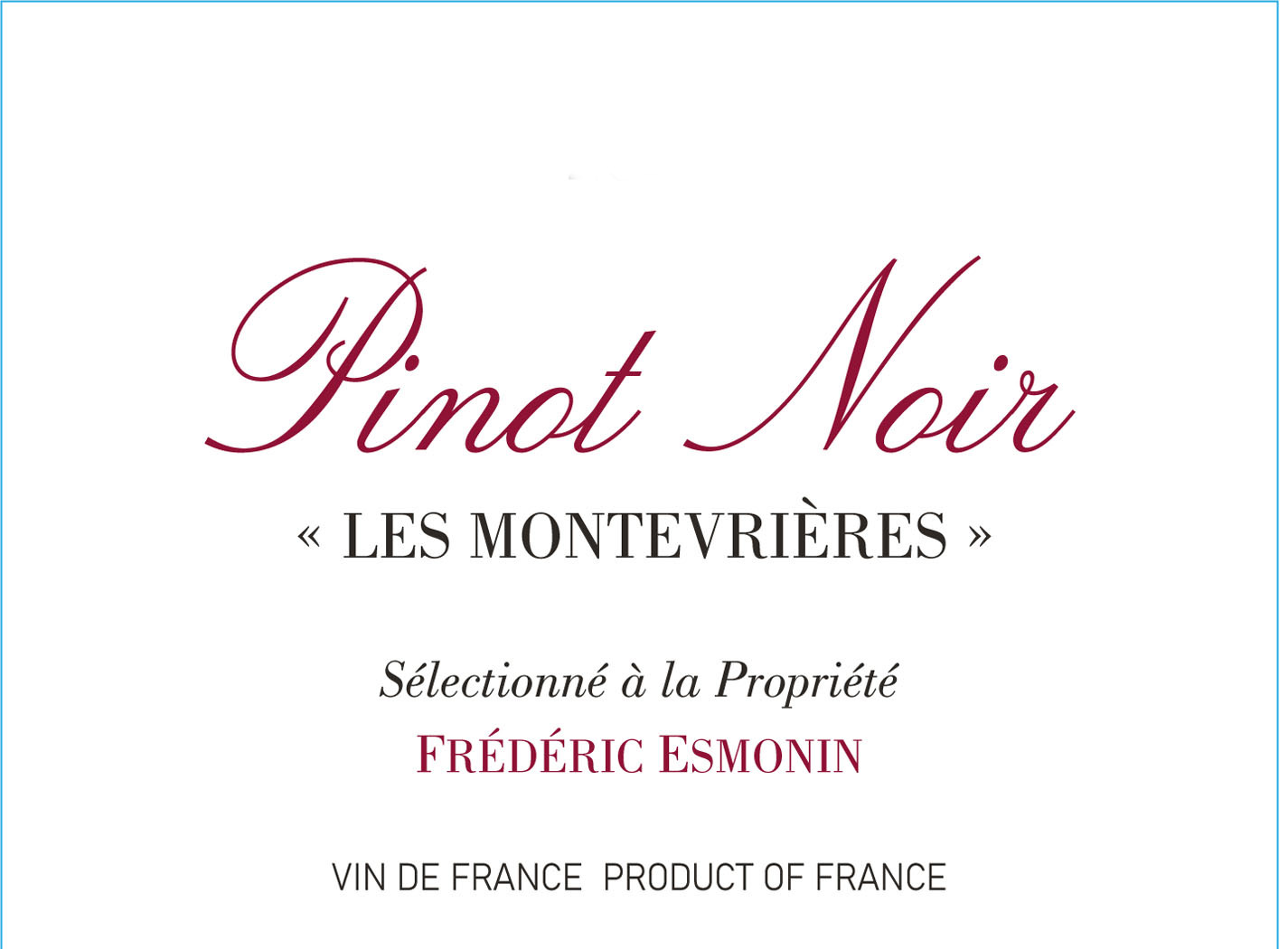 Frederic Esmonin - Les Montevrieres - Pinot Noir label