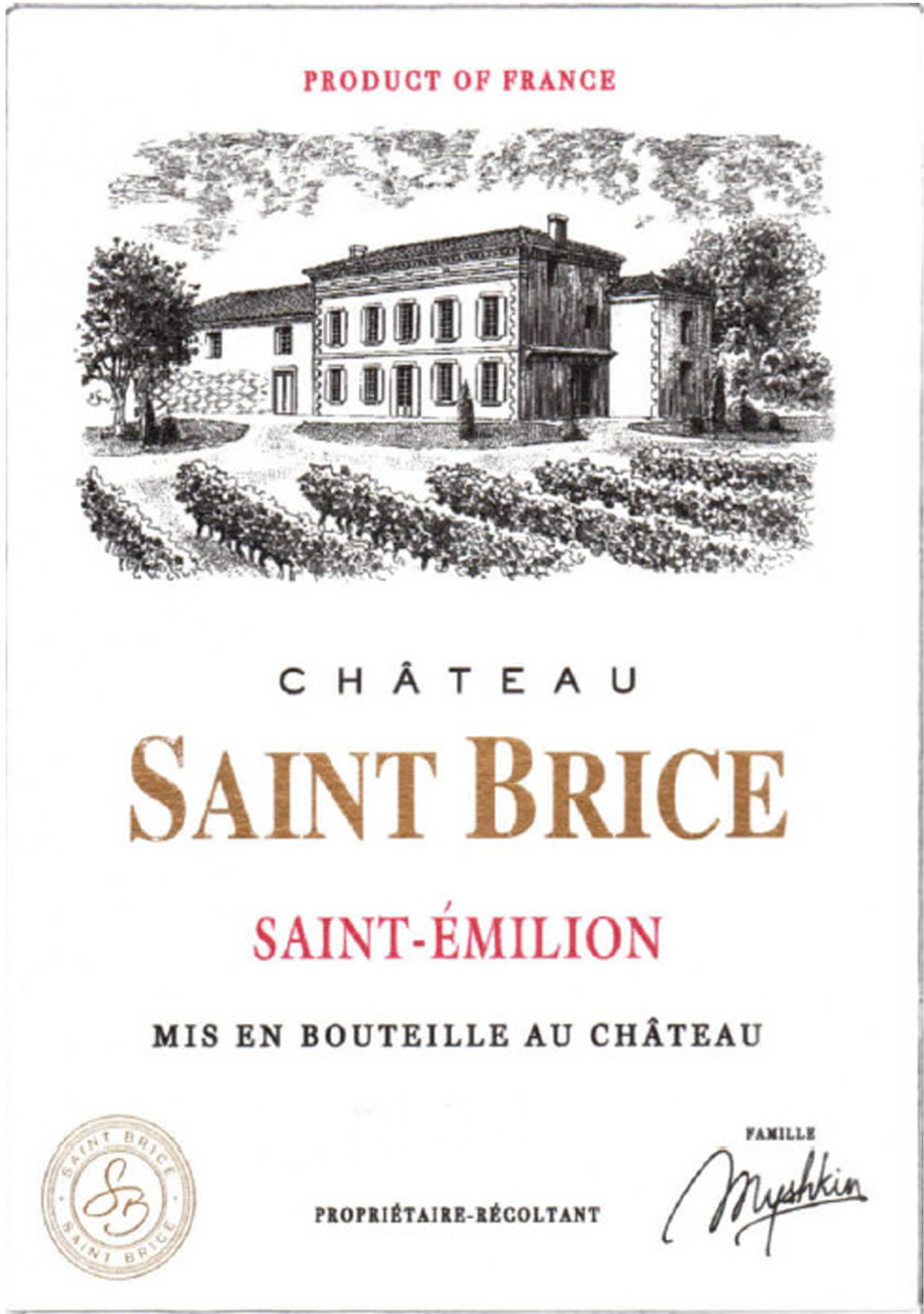 Chateau Saint Brice label