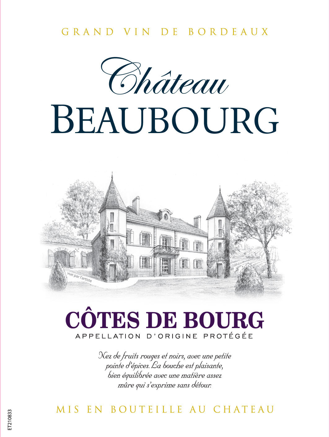 Chateau Beaubourg Cotes de Bourg label