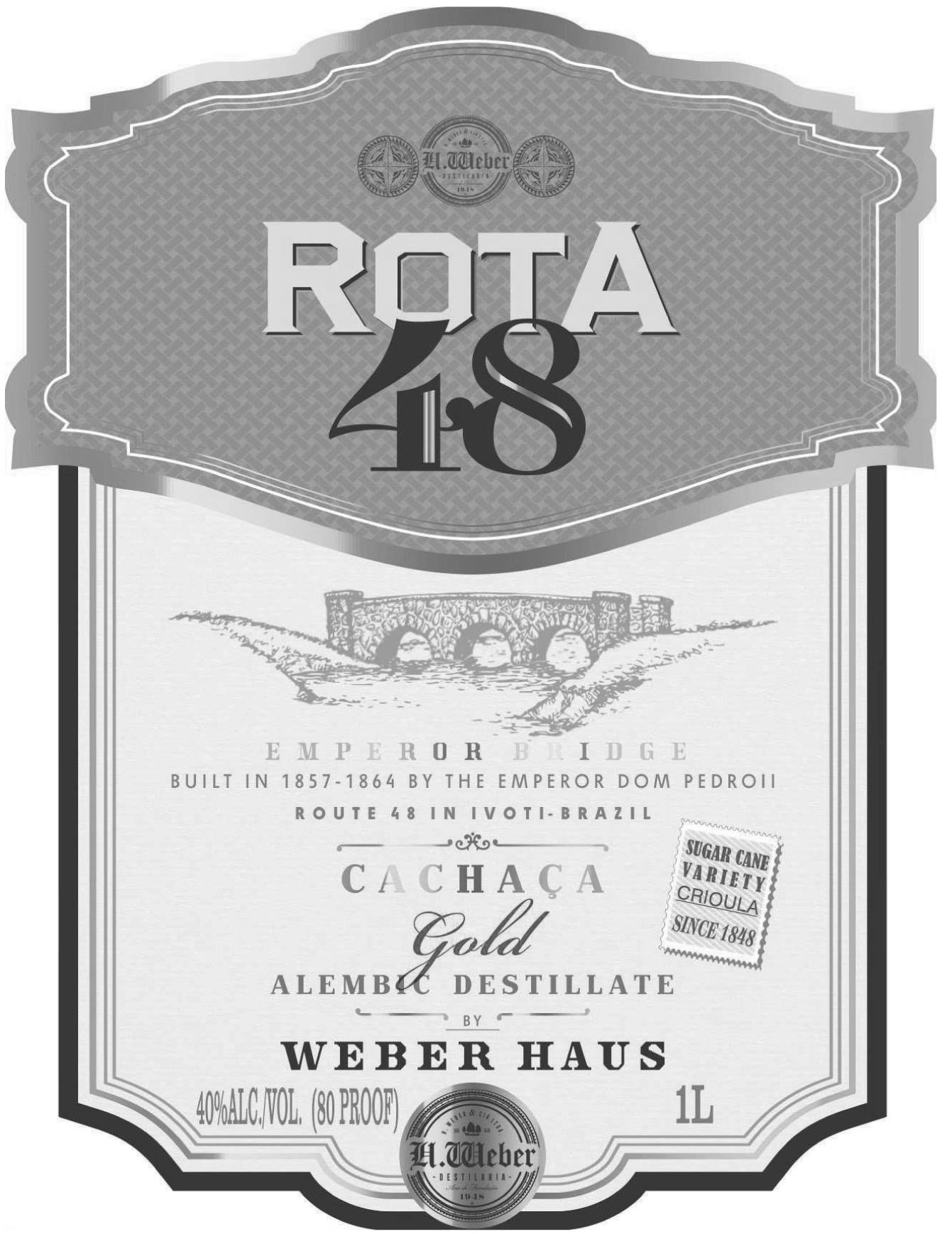 Rota 48 Cachaca Gold label