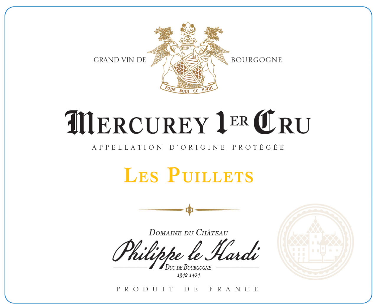 Domaine du Chateau Philippe le Hardi - Mercurey Blanc 1er Cru Les Puillets label