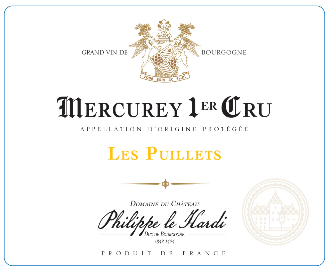 Domaine du Chateau Philippe le Hardi - Mercurey 1er Cru Les Puillets label