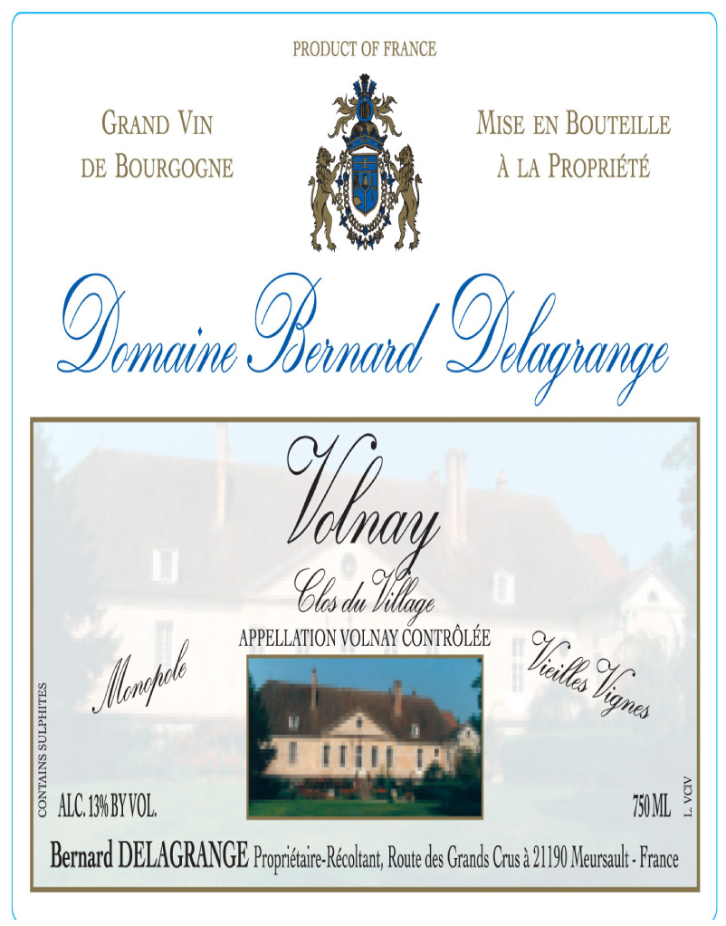 Domaine Bernard Delagrange - Volnay Clos du Village label