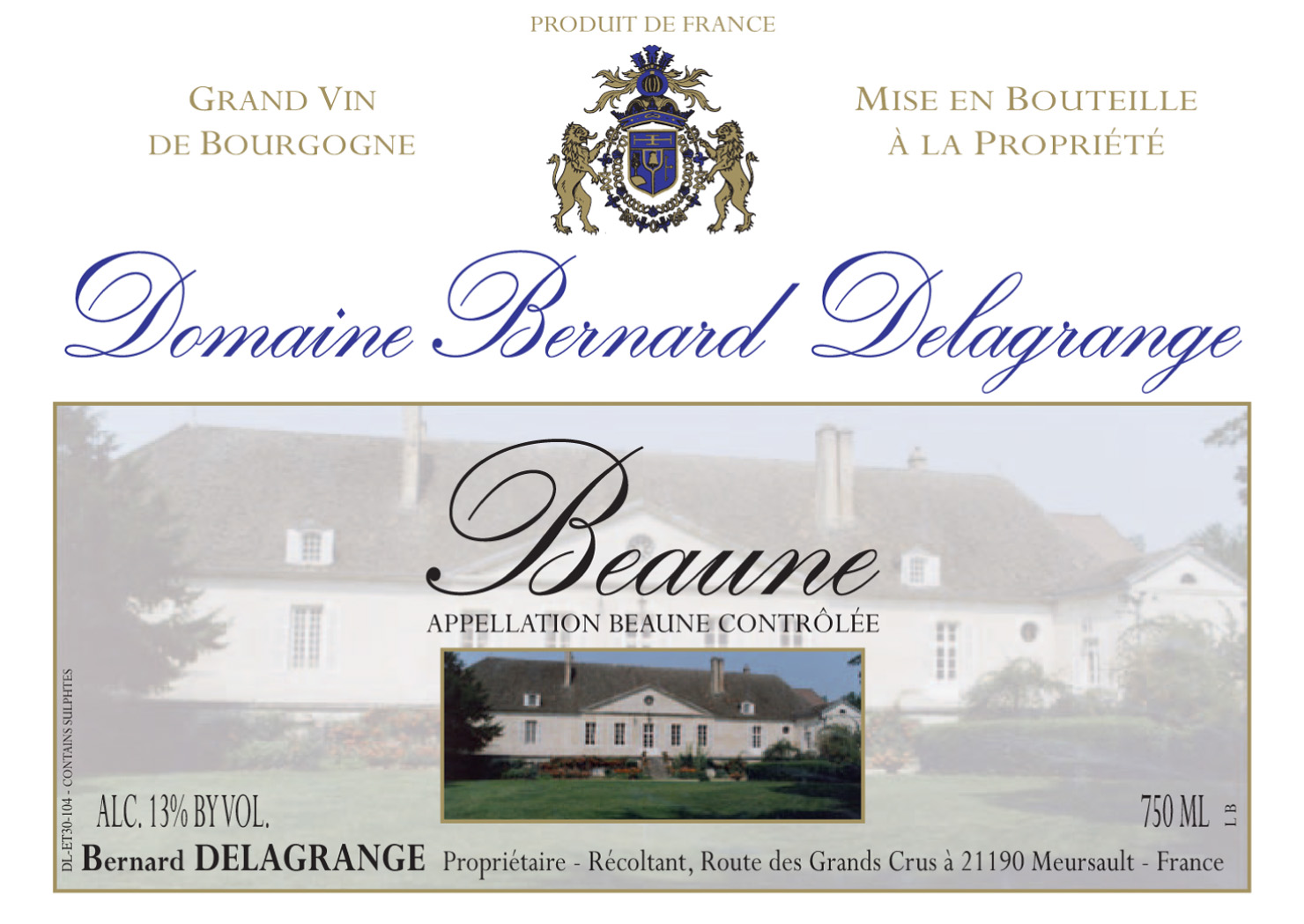 Domaine Bernard Delagrange - Beaune red - les Prevoles label