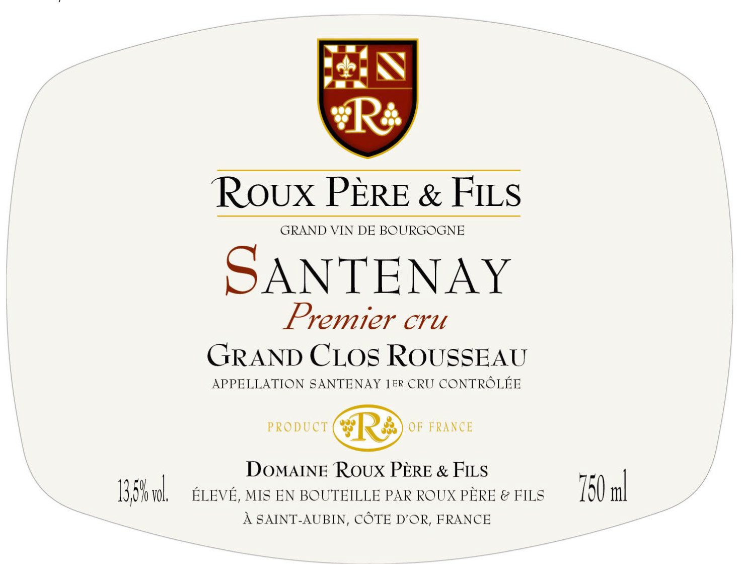 Famille Roux - Santenay 1er Cru Grand Clos Rousseau label