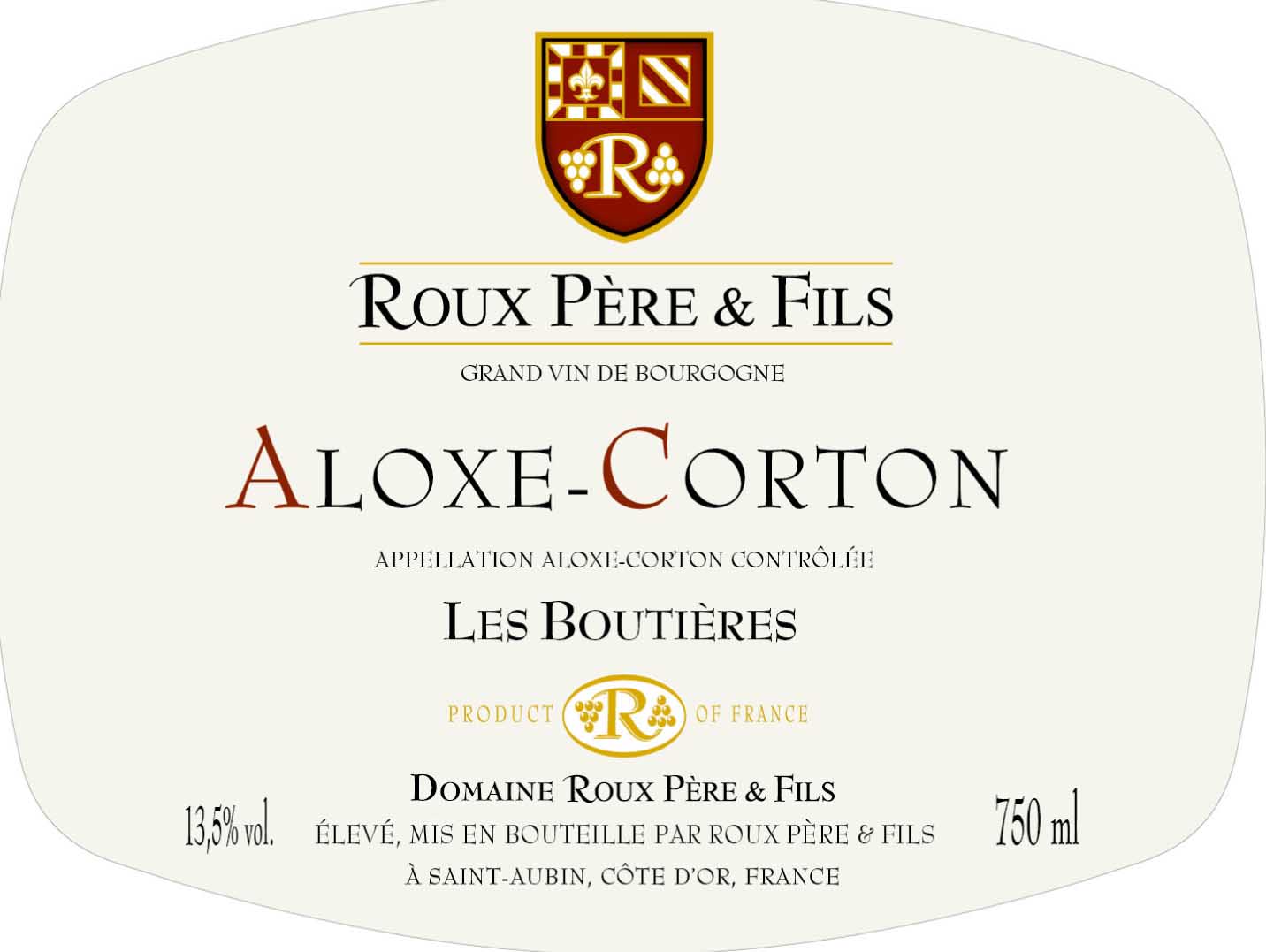Famille Roux - Aloxe-Corton les Boutieres Blanc label