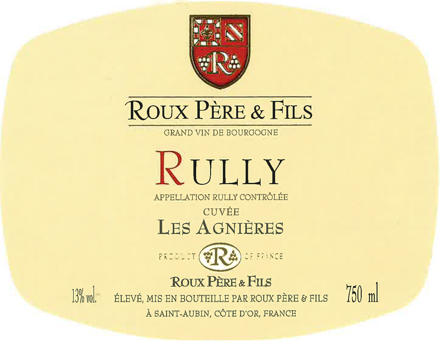 Roux Pere & Fils - Rully Les Agnieres label