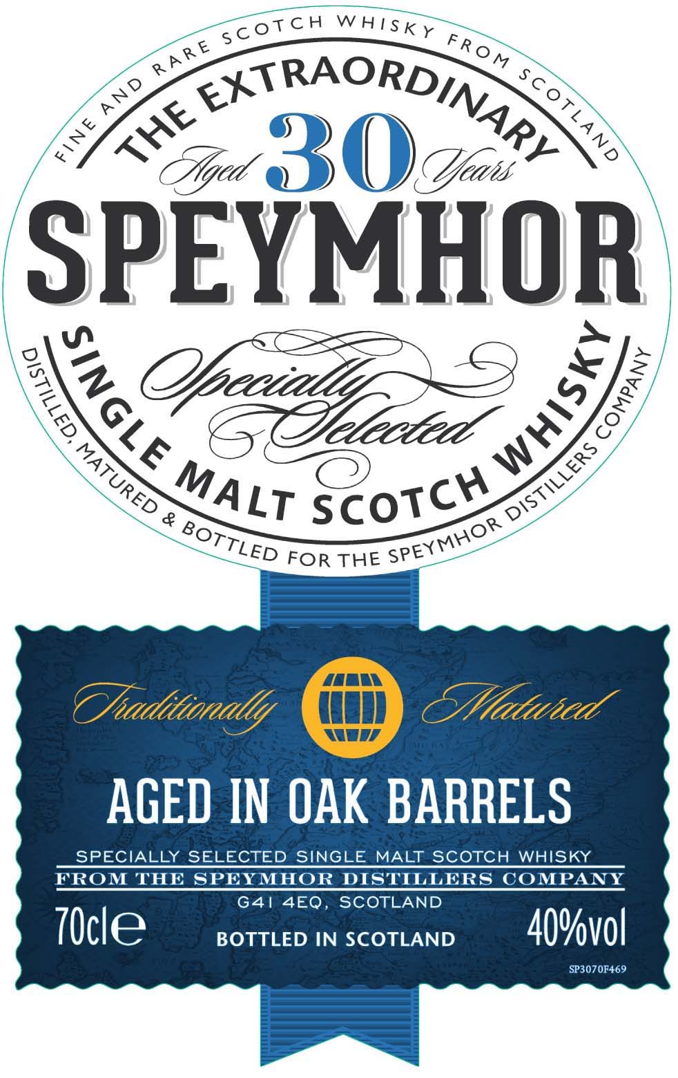 Speymhor - 30 Year Old Single Malt Scotch Whisky label