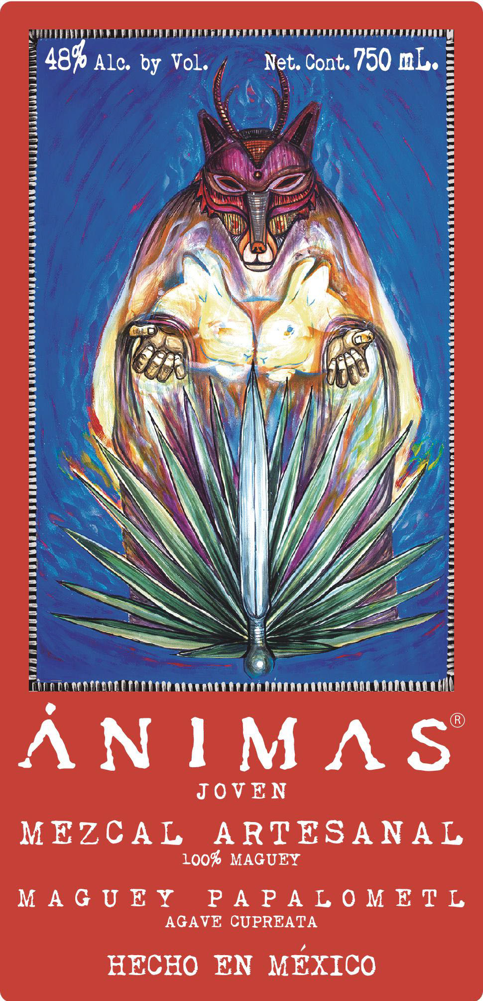 Animas Mezcal - Papalote label