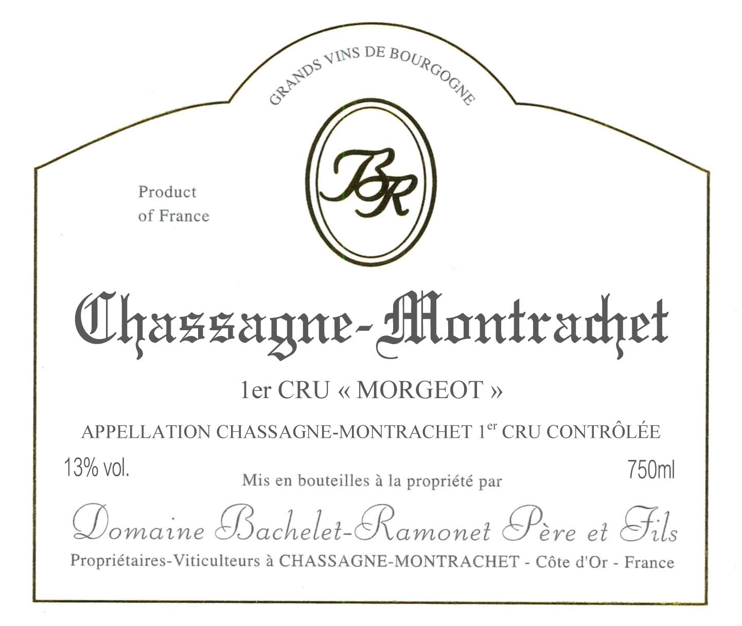 Domaine Bachelet Ramonet - Chassagne-Montrachet 1er Cru Morgeot label