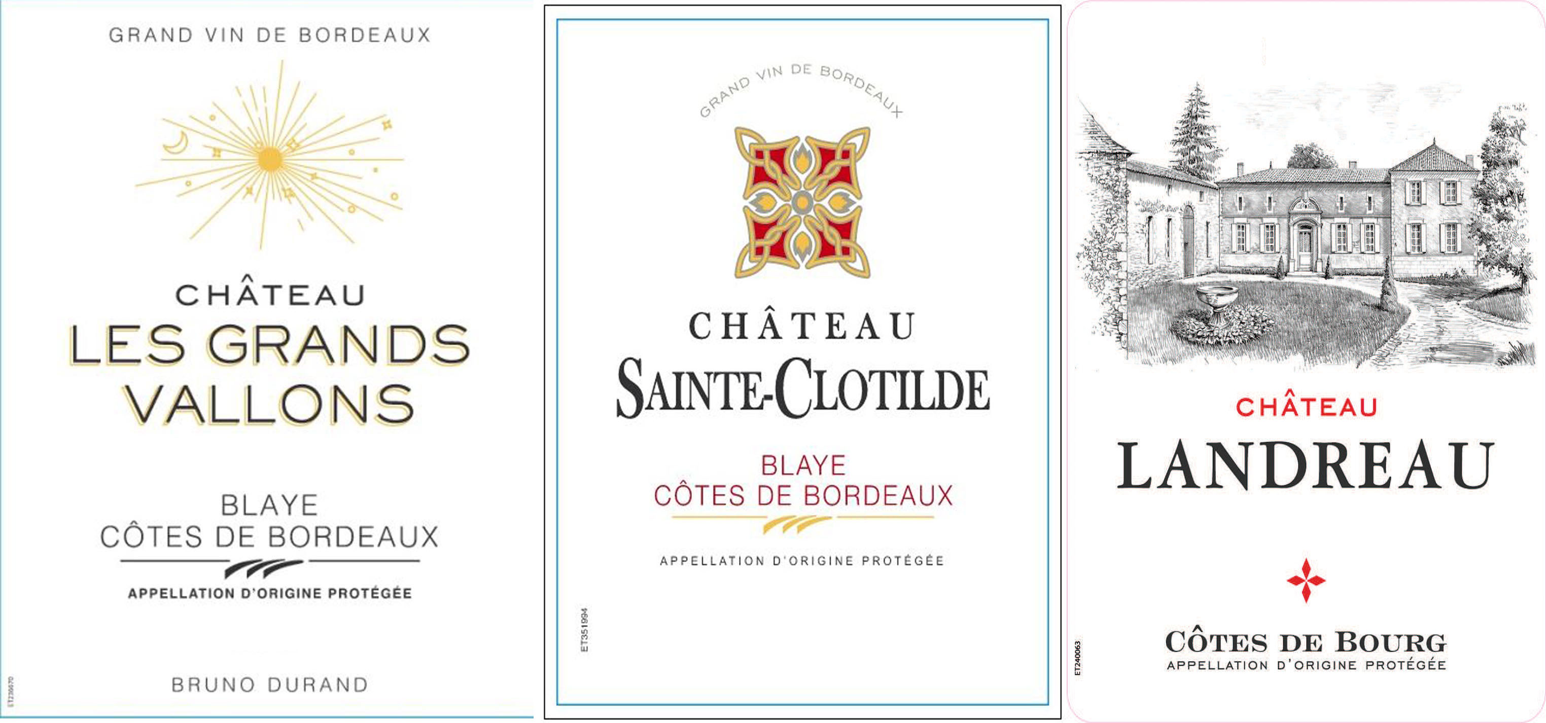 Bordeaux 90+ Points Gift Pack - Chateau Les Grands Vallons, Sainte Clotilde, & Landreau label