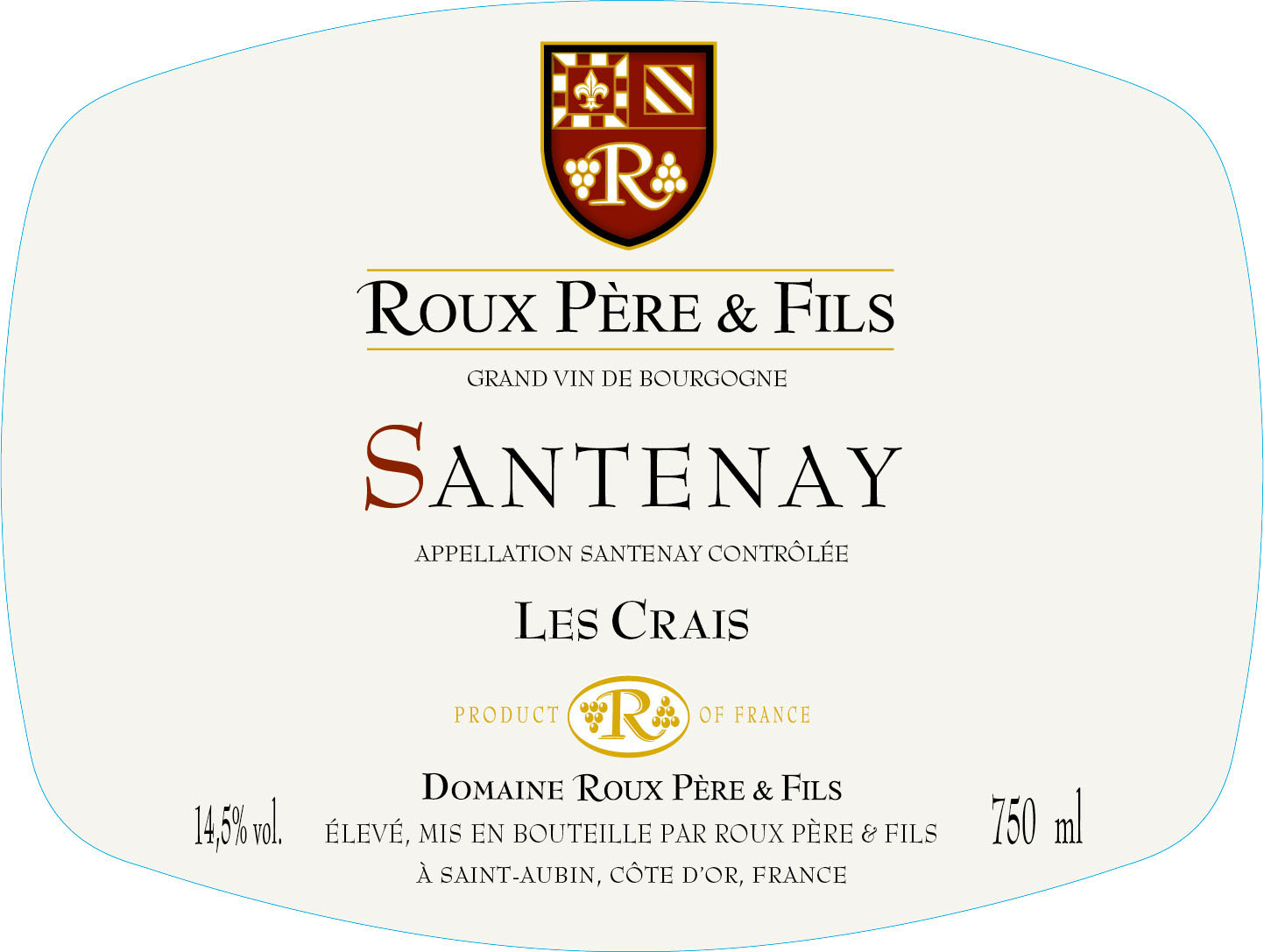 Famille Roux - Santenay Rouge - Les Craies label