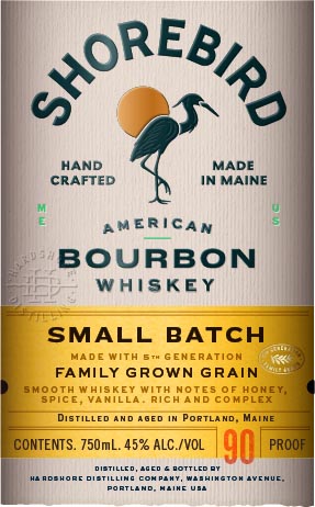 Shorebird Small Batch Bourbon Whiskey label