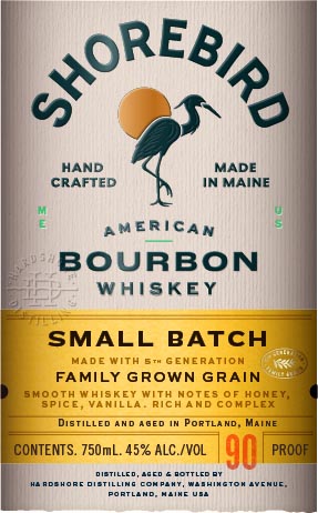 Shorebird Small Batch Bourbon Whiskey label