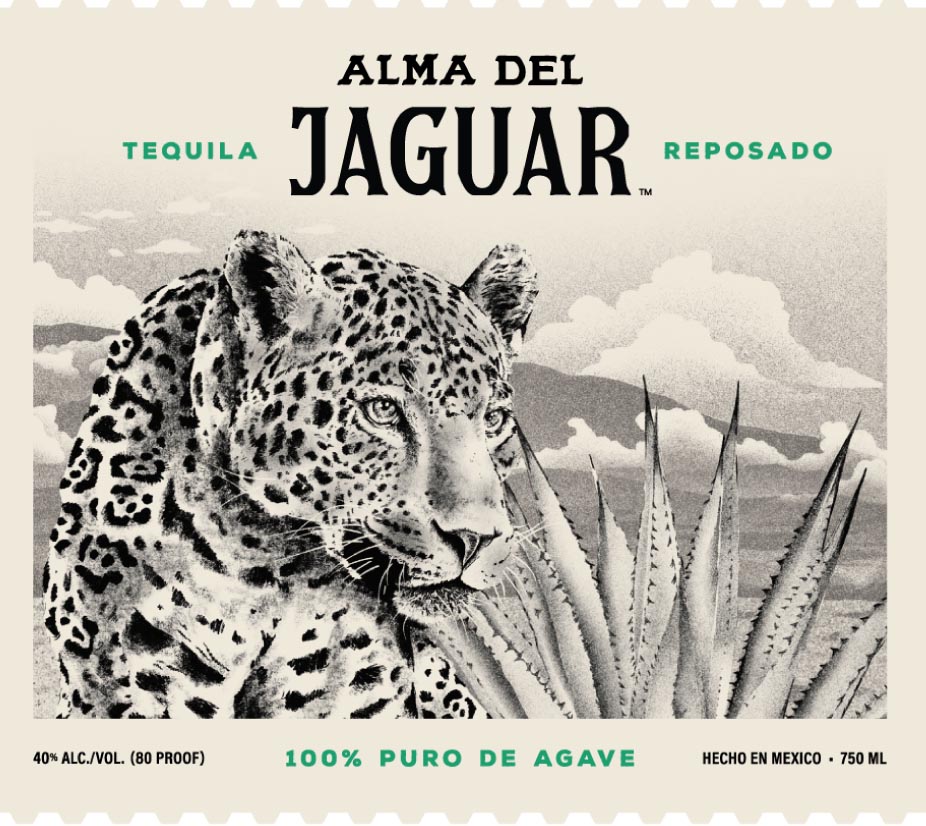 Alma del Jaguar Tequila Reposado label