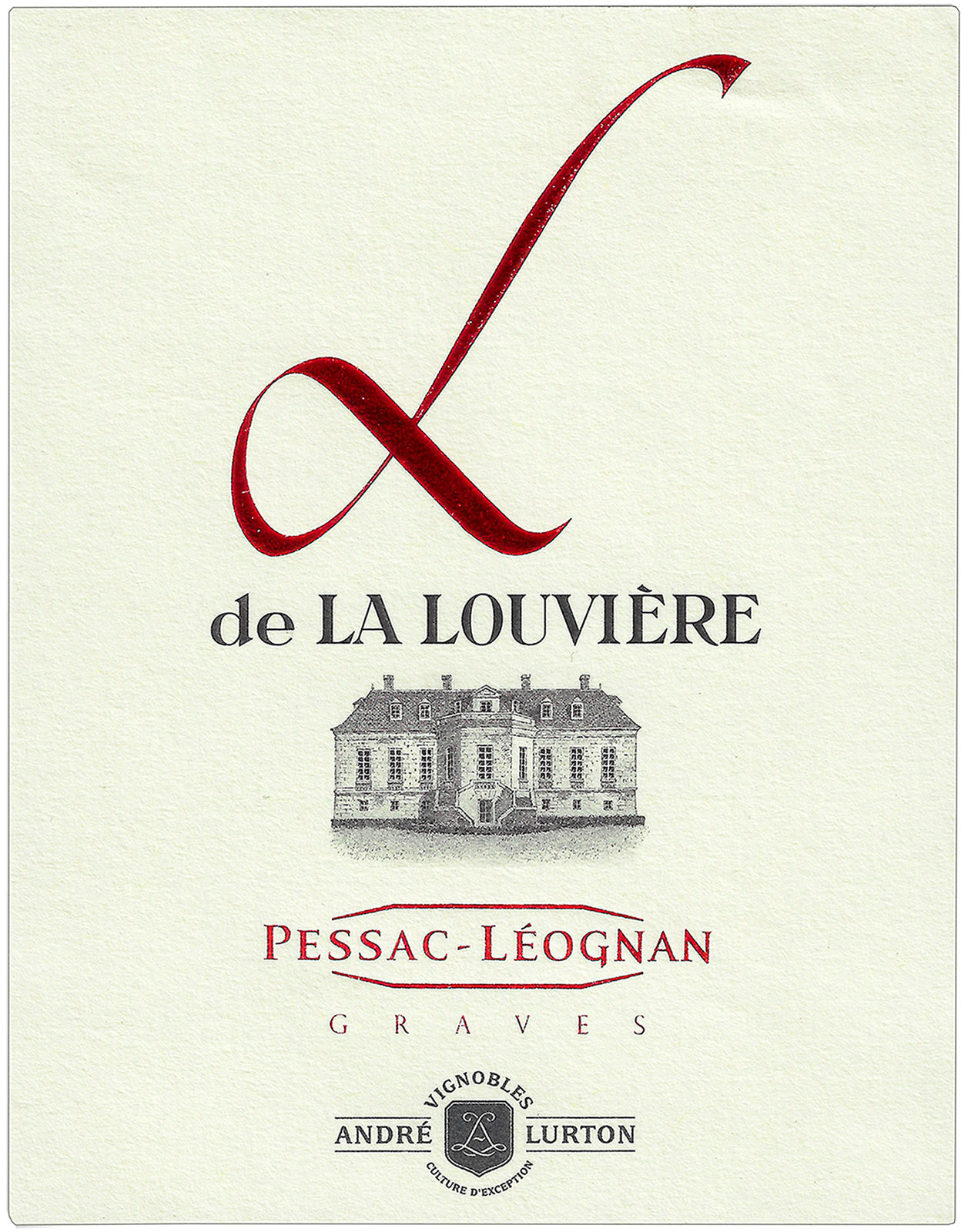 L de La Louviere rouge label