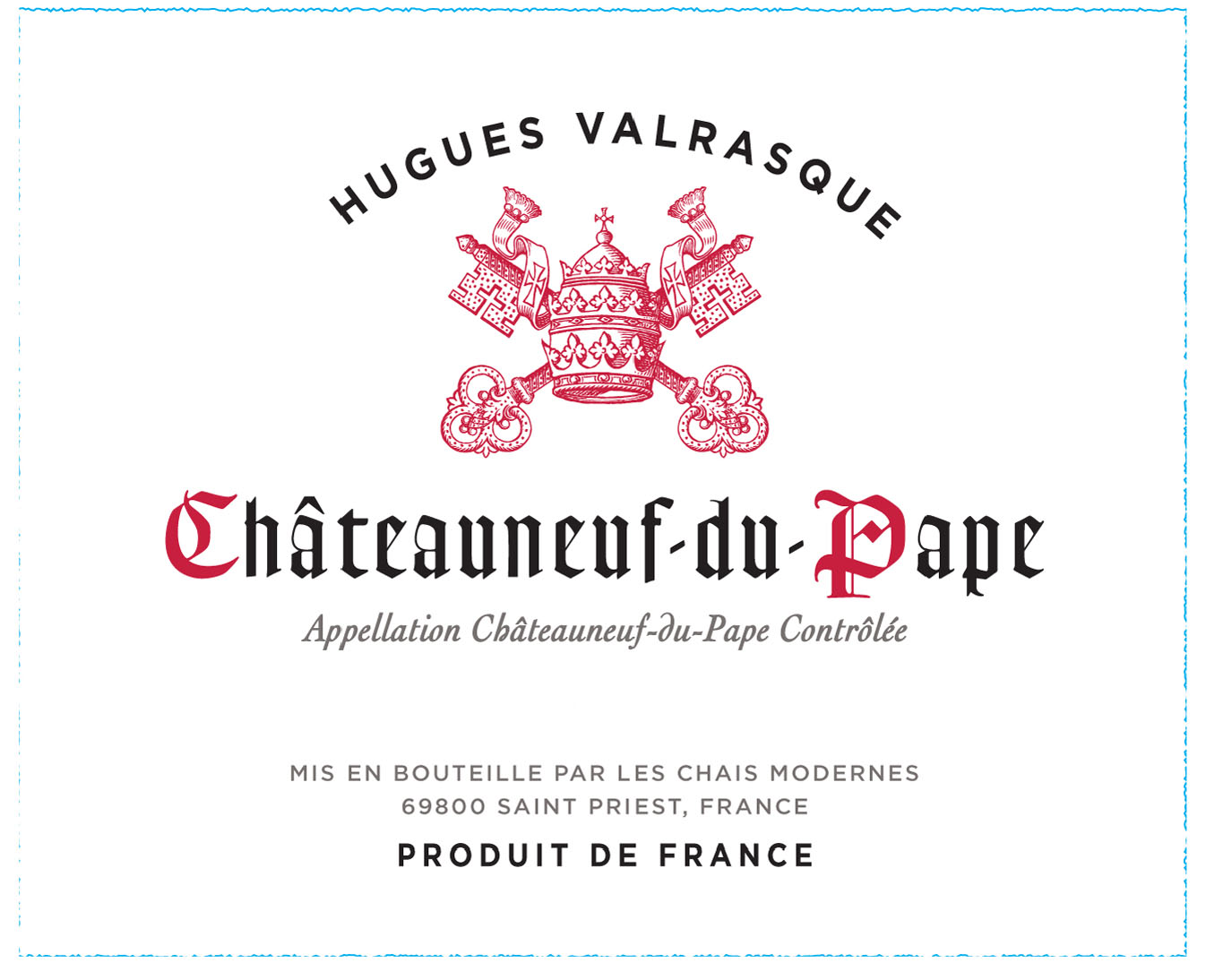 Hugues Valrasque - Chateauneuf du Pape label