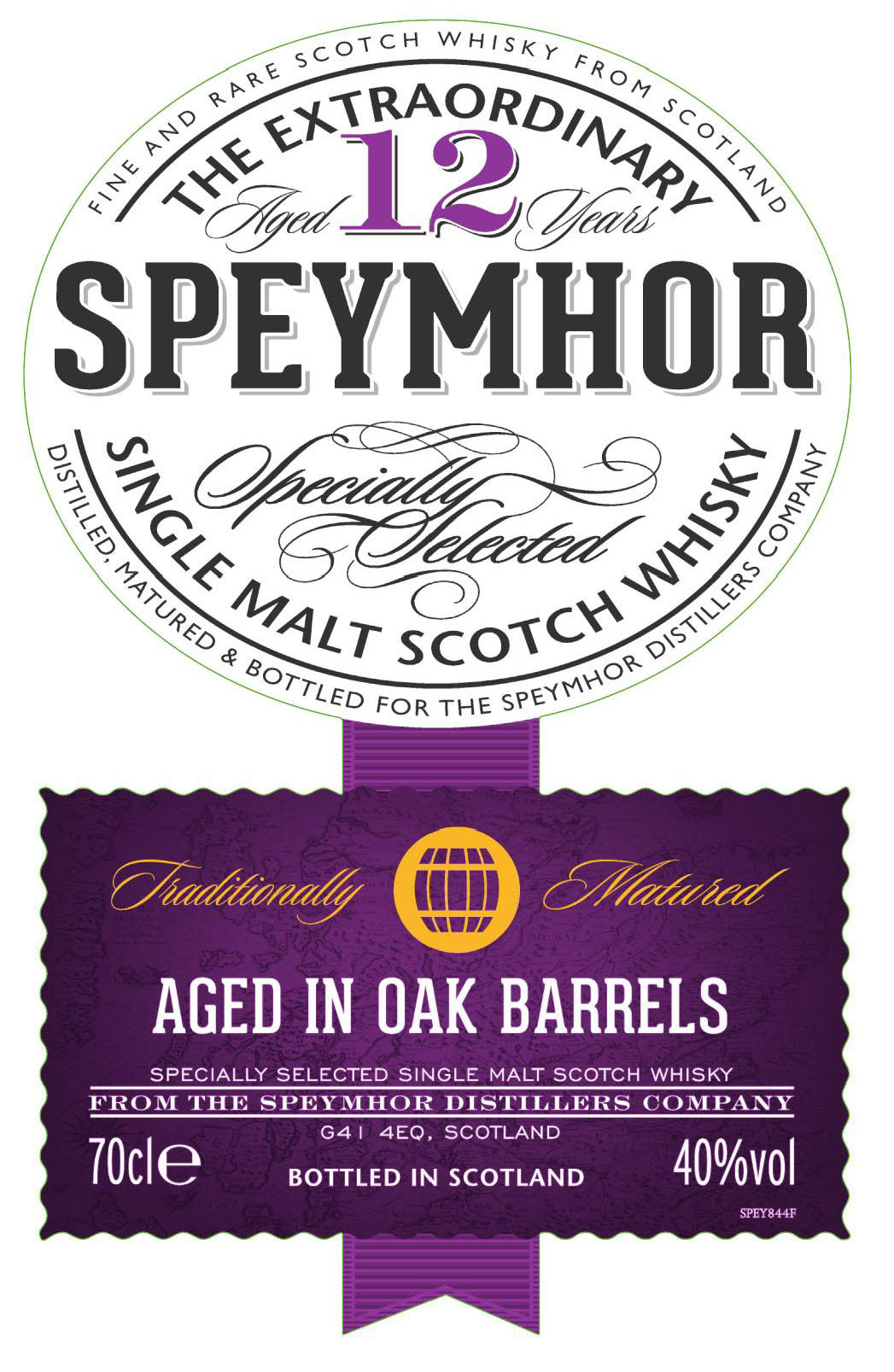 Speymhor - 12 Year Old Single Malt Scotch Whisky label