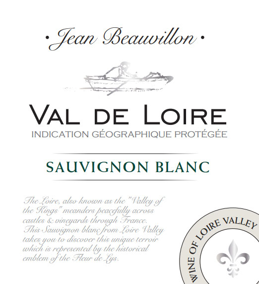 Jean Beauvillon - Val De Loire Sauvignon Blanc label